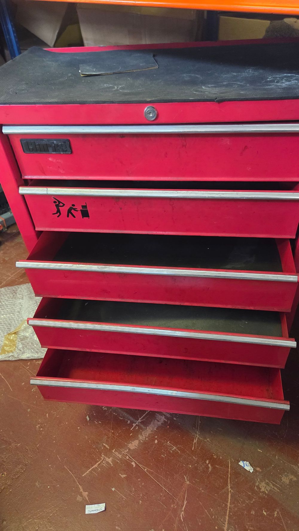 Lot 339 – A Clarke Red Five-Drawer Tool Cabinet