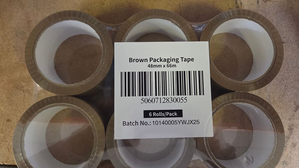 Lot 391 – A Pack of Six Rolls of Brown Packaging Tape 48mm x 66m
