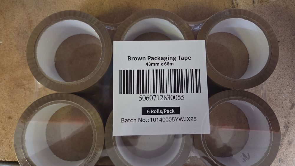Lot 392 – A Pack of Six Rolls of Brown Packaging Tape