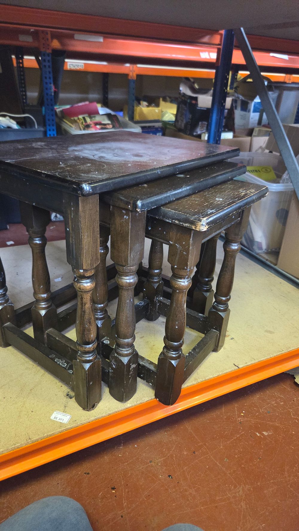 Lot 265 – A Trio of Jacobean Revival Style Dark Oak Nesting Tables