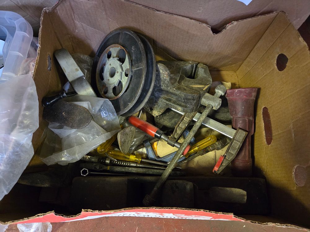 Lot 415 – An Assortment of Vintage Workshop Hand Tools and Industrial Components