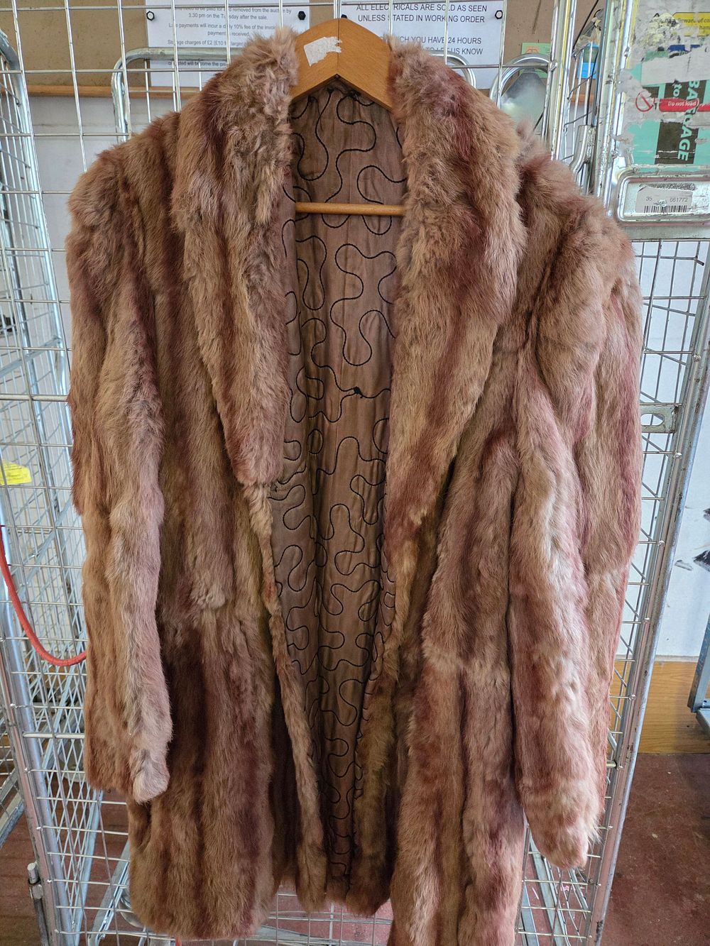 Lot 425 – A Vintage Mid-Century Reddish-Brown Fur Jacket with Shawl Collar