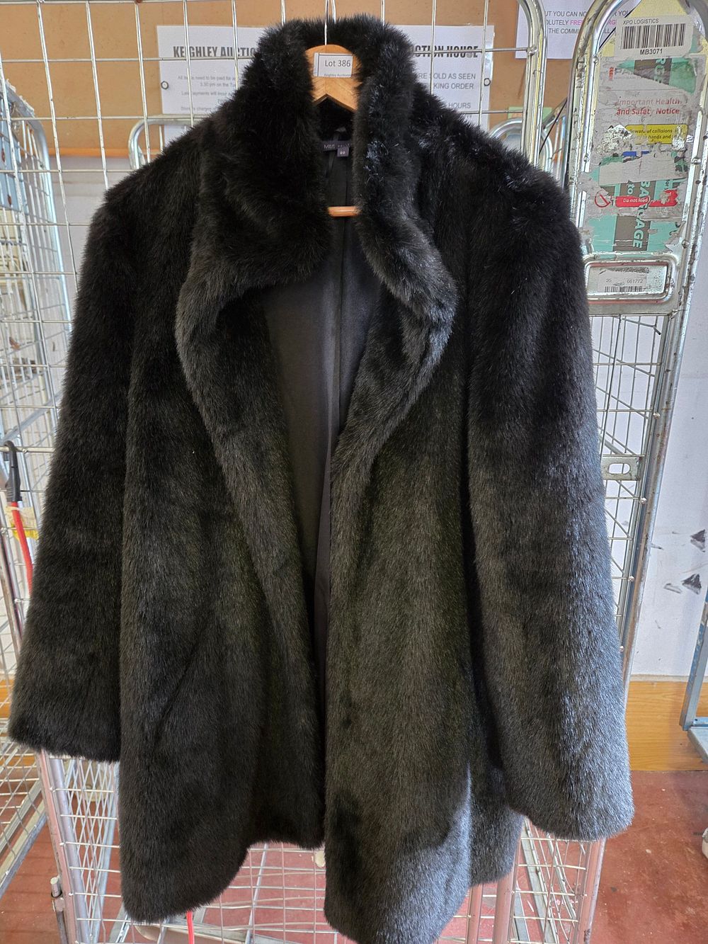 Lot 427 – M&S Collection Charcoal Grey Faux Fur Jacket Size 20