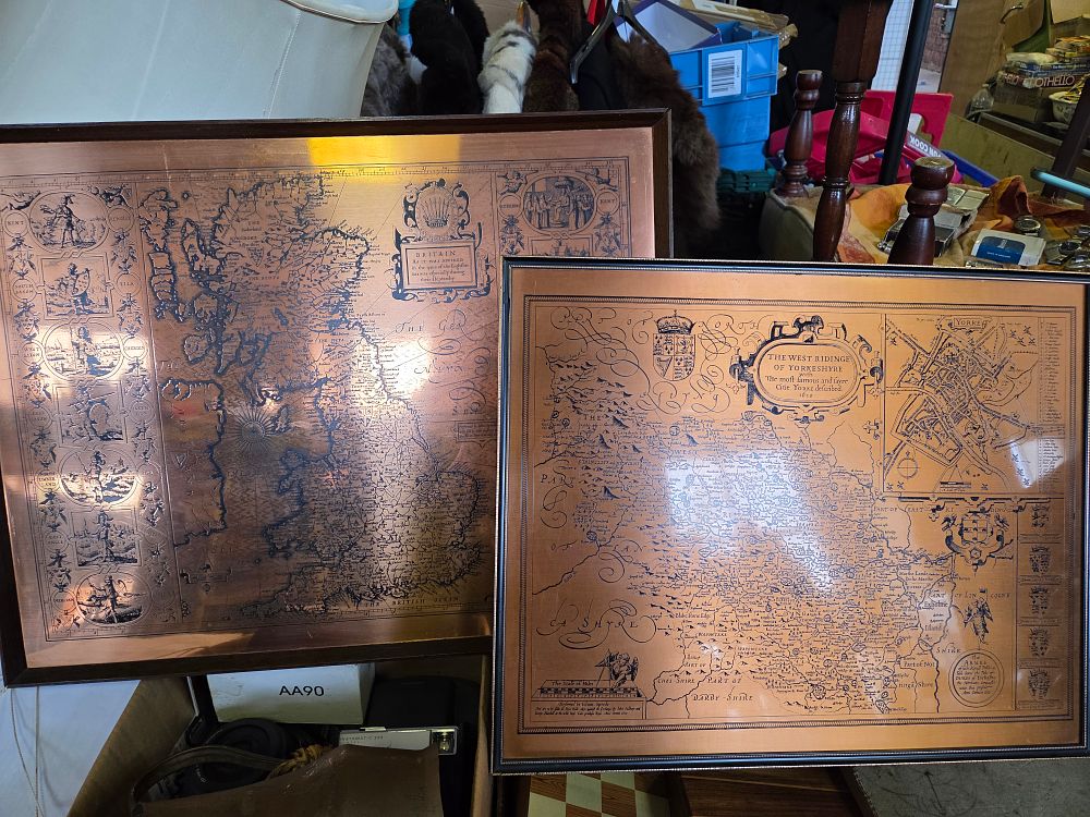 Lot 444 – A Pair of Coppercraft Framed Decorative Maps After John Speed