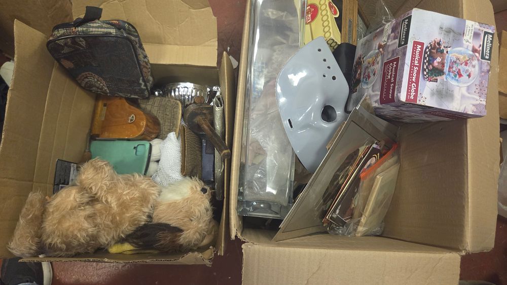 Lot 214 – Two Boxes of Miscellaneous Household Goods, Collectables, and Ephemera