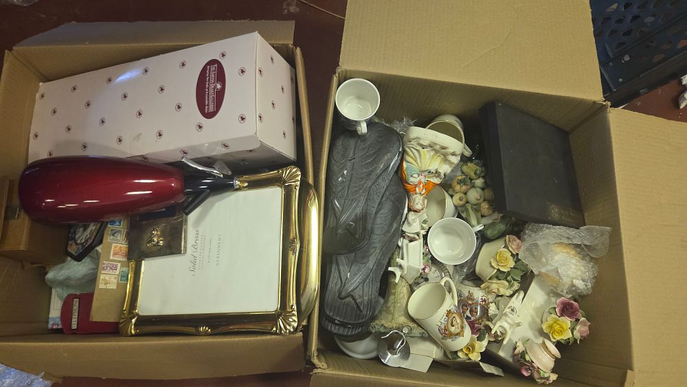 Lot 215 – Two Boxes of Decorative Collectables and Miscellaneous Objects