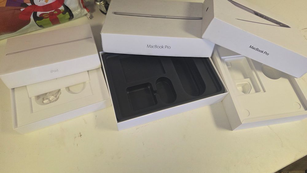Lot 229 – A Trio of Empty Original Apple Product Boxes for MacBook Pro and iPad