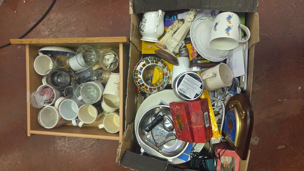 Lot 253 – Two Boxes of Miscellaneous Household Items, Ceramics, and Collectables