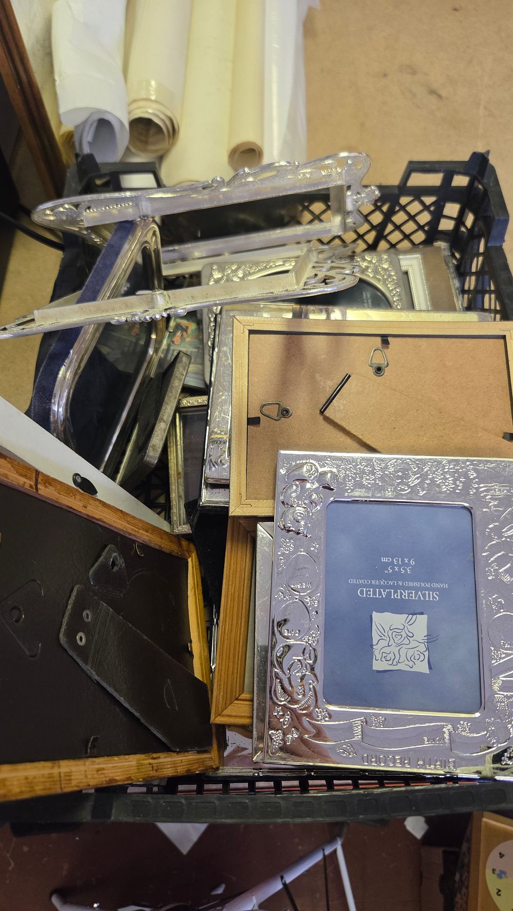 Lot 326 – An Assortment of Picture Frames including a Silver-Plated Birth Record Frame