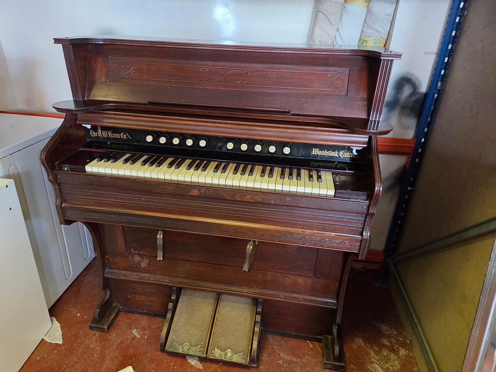 Lot 410 – A Late 19th Century Stained Wood Reed Organ by The D.W. Karn Co. Limited