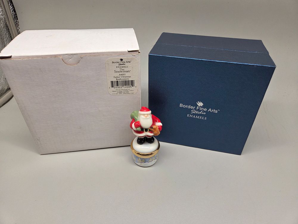 Lot 626 – Border Fine Arts Studio Enamels Father Christmas Bonbonniere The Snowman A4005