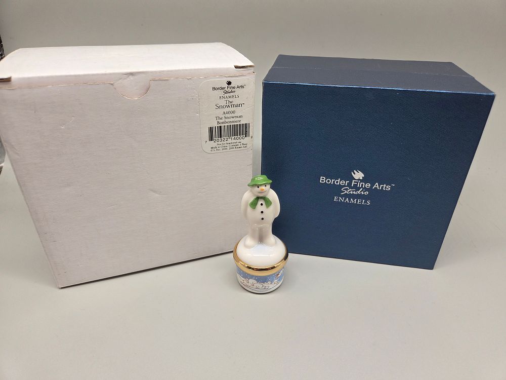 Lot 627 – Border Fine Arts Studio The Snowman Enamel Bonbonniere Model A4000