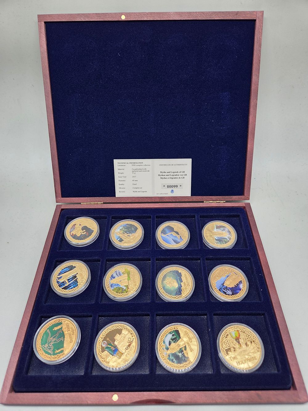Lot 638 – UK 2017 Myths and Legends of GB Medallion Collection, Gold-Plated Cu