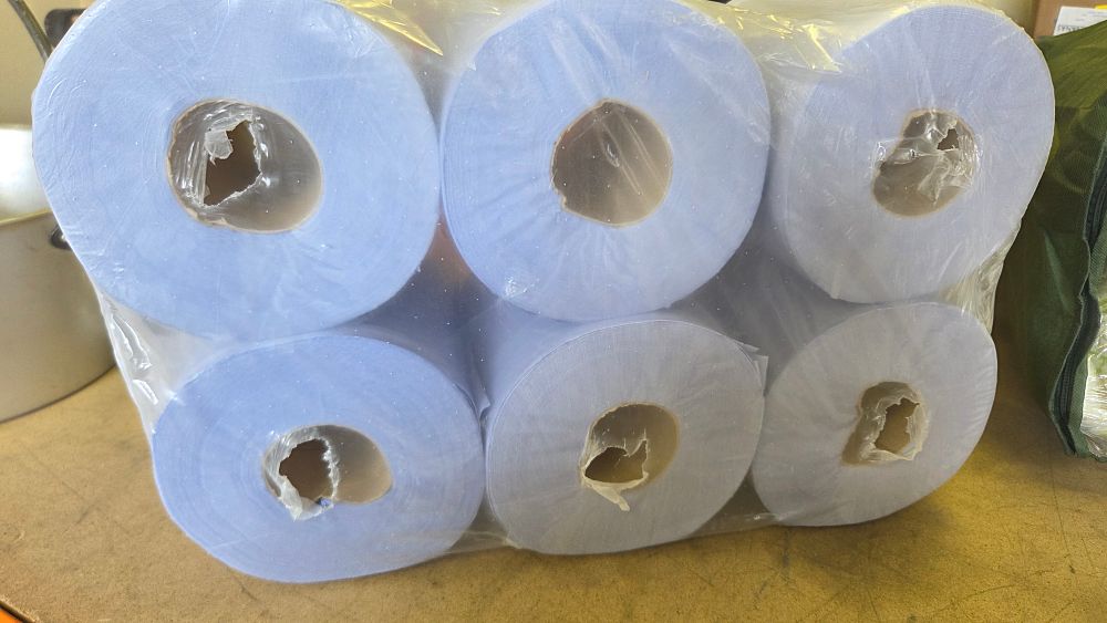 Lot 158 – A Pack of Blue 2-Ply Centrefeed Paper Rolls
