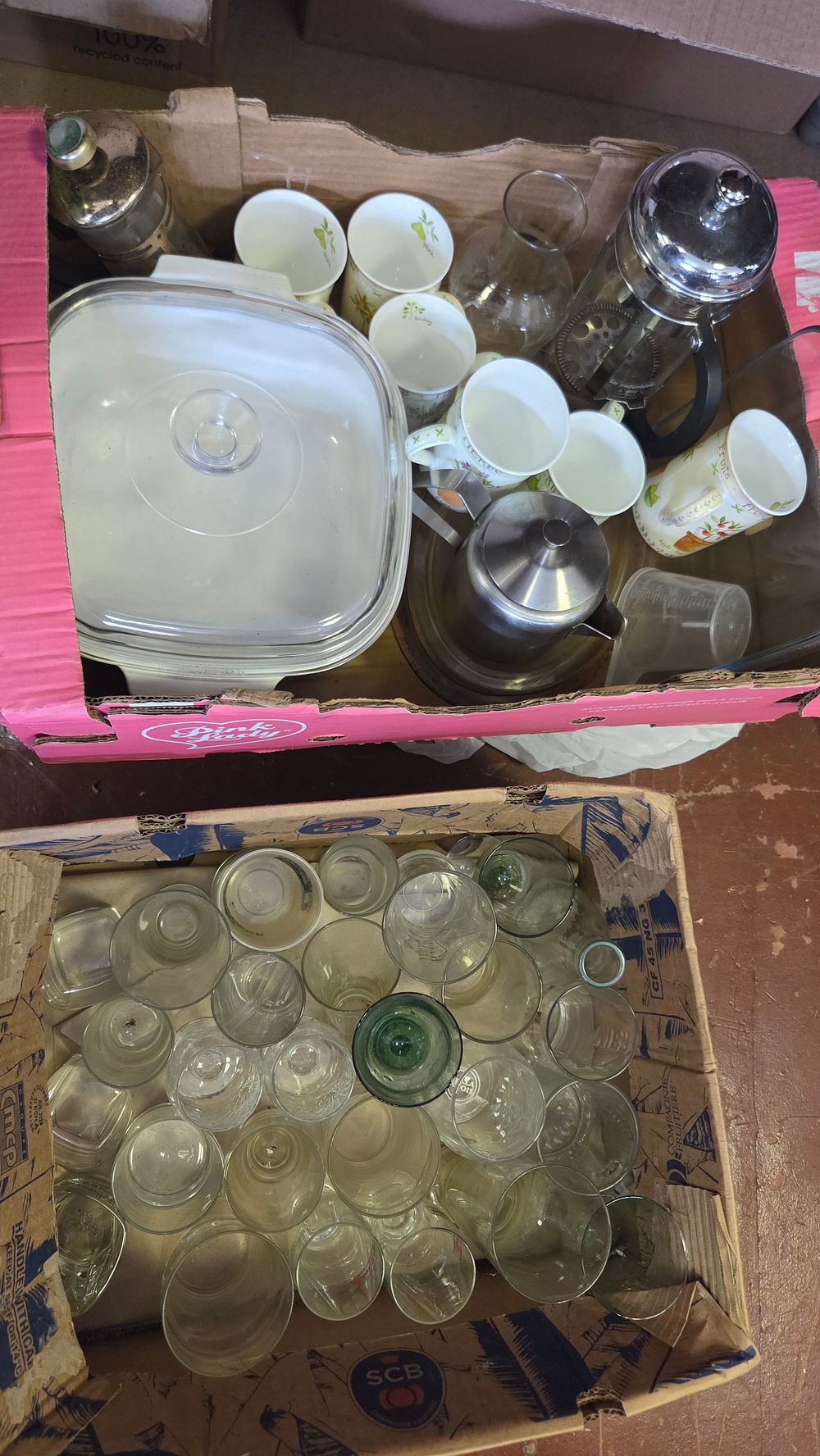 Lot 192 – Two Boxes of Household Kitchenware, Ceramics and Glassware