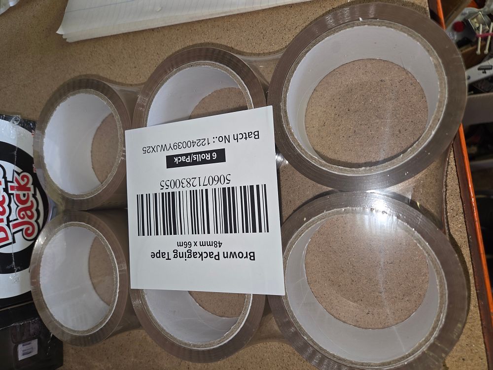 Lot 254 – A Pack of Six Rolls of Brown Packaging Tape, 48mm x 66m