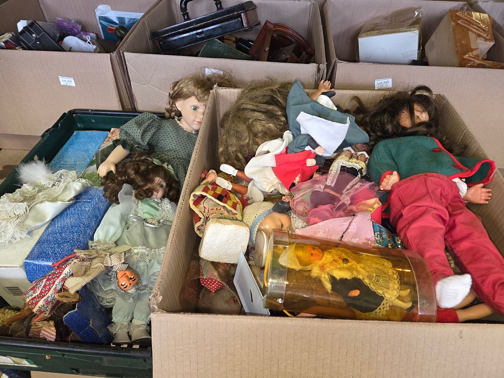 Lot 270 – Two Boxes of Collector and Vinyl Dolls with Accessories