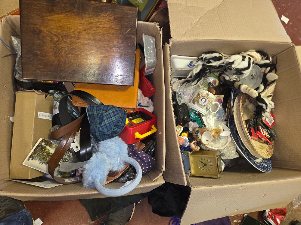 Lot 272 – Two Boxes of Vintage Collectibles, Household Items, and Ephemera