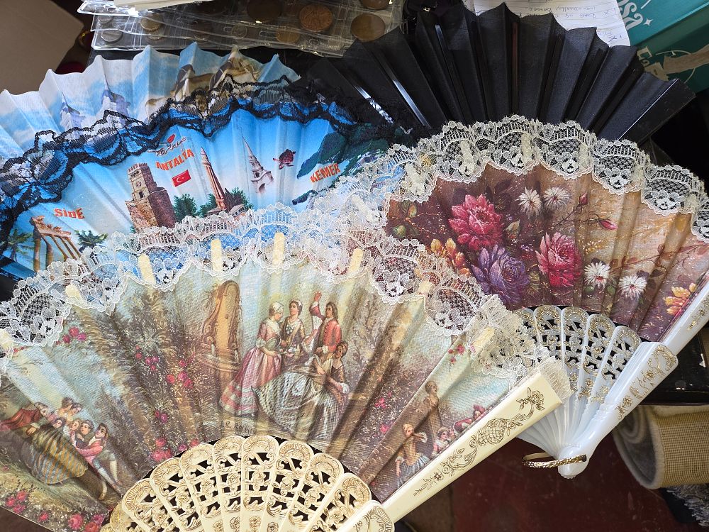 Lot 612 – A Collection of Decorative and Souvenir Folding Hand Fans
