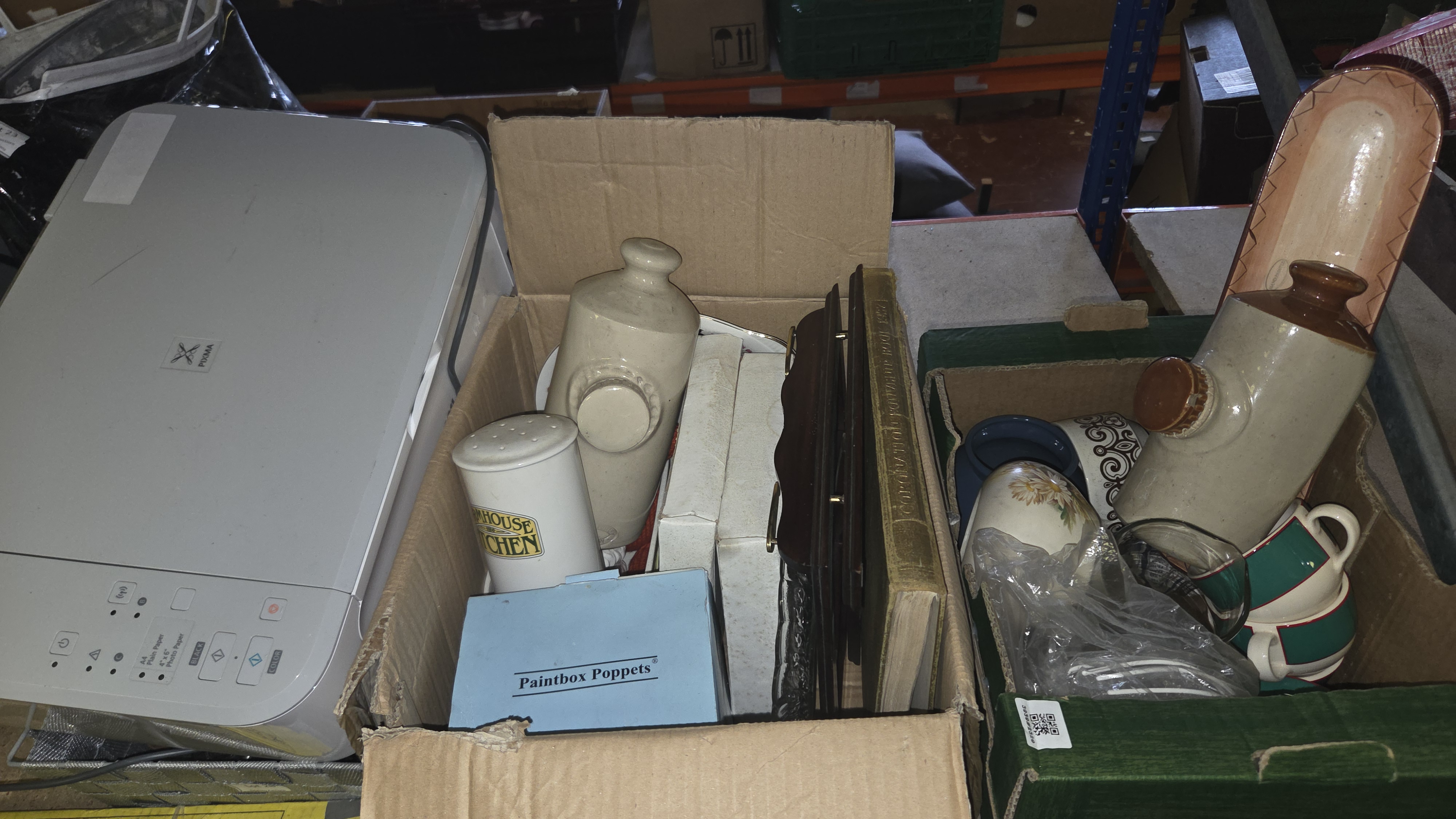 A Canon PIXMA All-In-One Printer (in working order), 1937 Coronation Souvenir Book, and an Assortment of Vintage Ceramics and Kitchenware