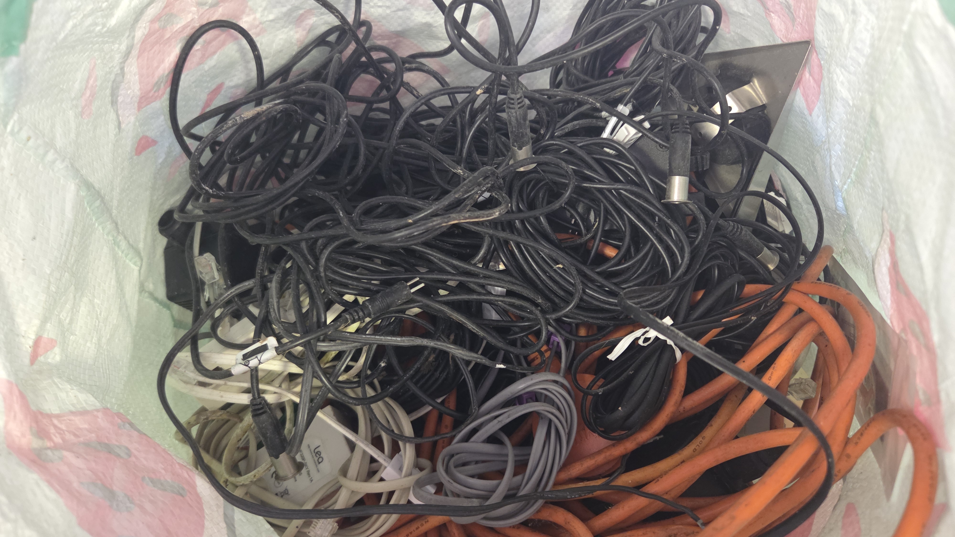 An Assortment of Miscellaneous Electrical Cabling and Electronic Accessories