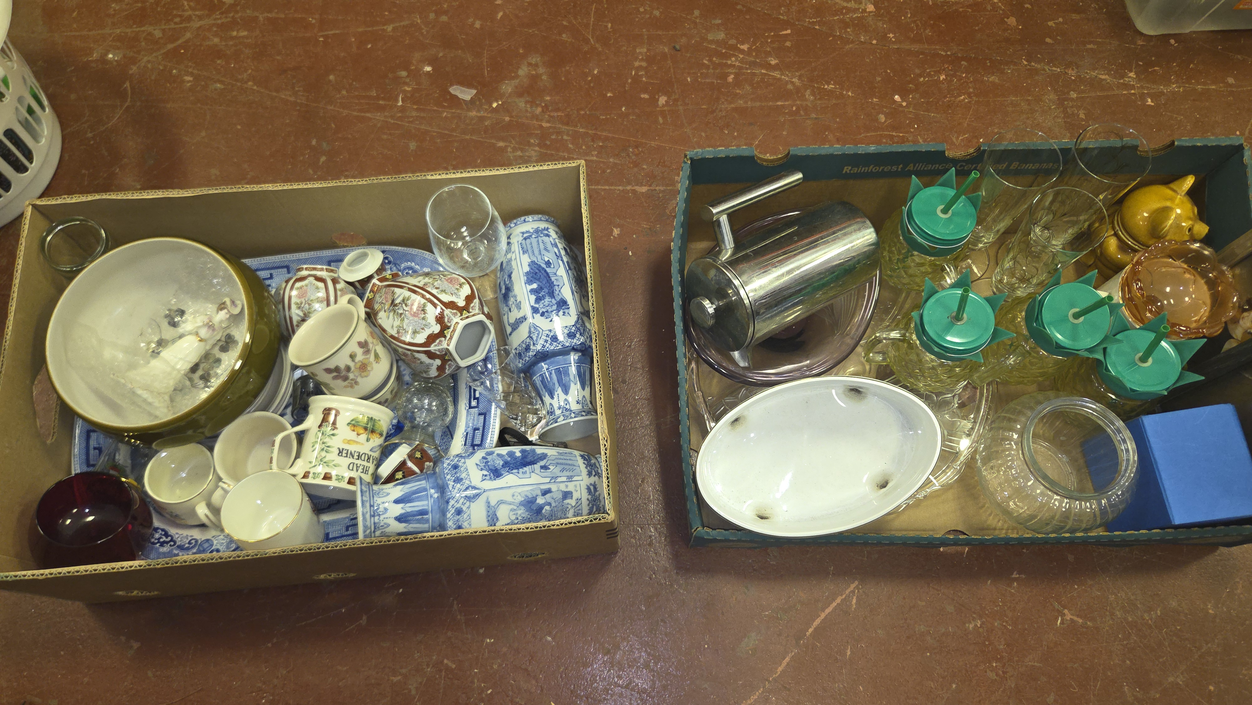 Two Boxes of Assorted Ceramics Glassware and Kitchenalia