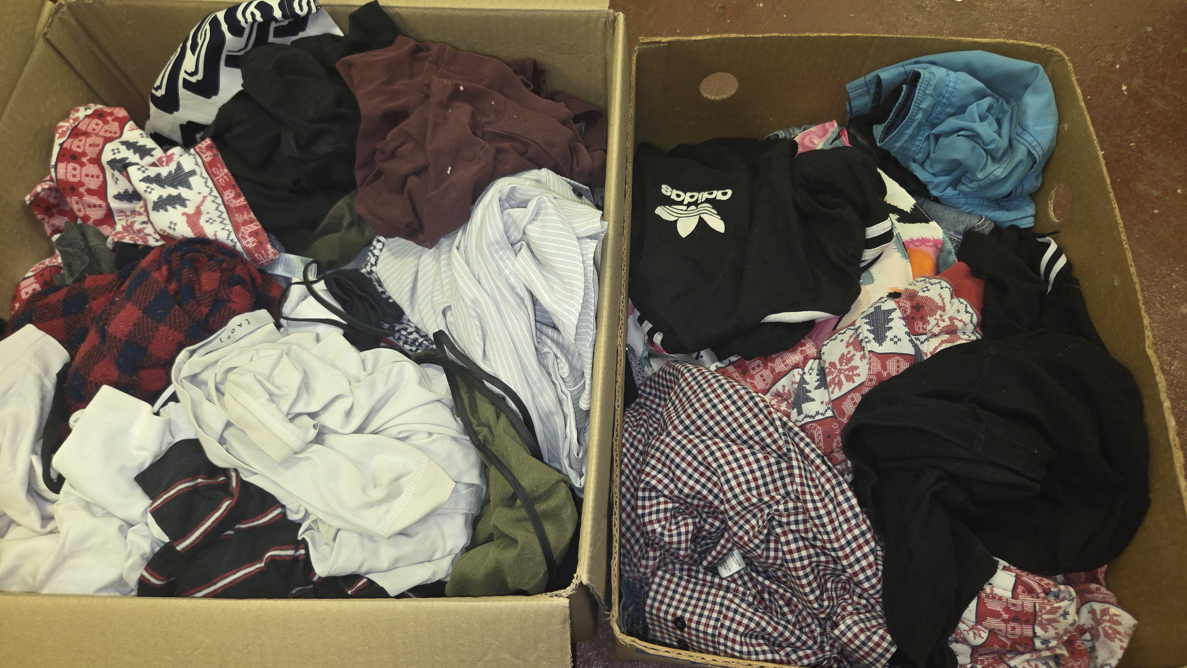 Two Boxes of Mixed Clothing including Adidas