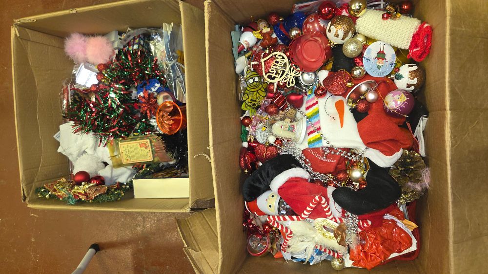 Lot 155 – Two boxes of Christmas Decorations and Festive Ornaments