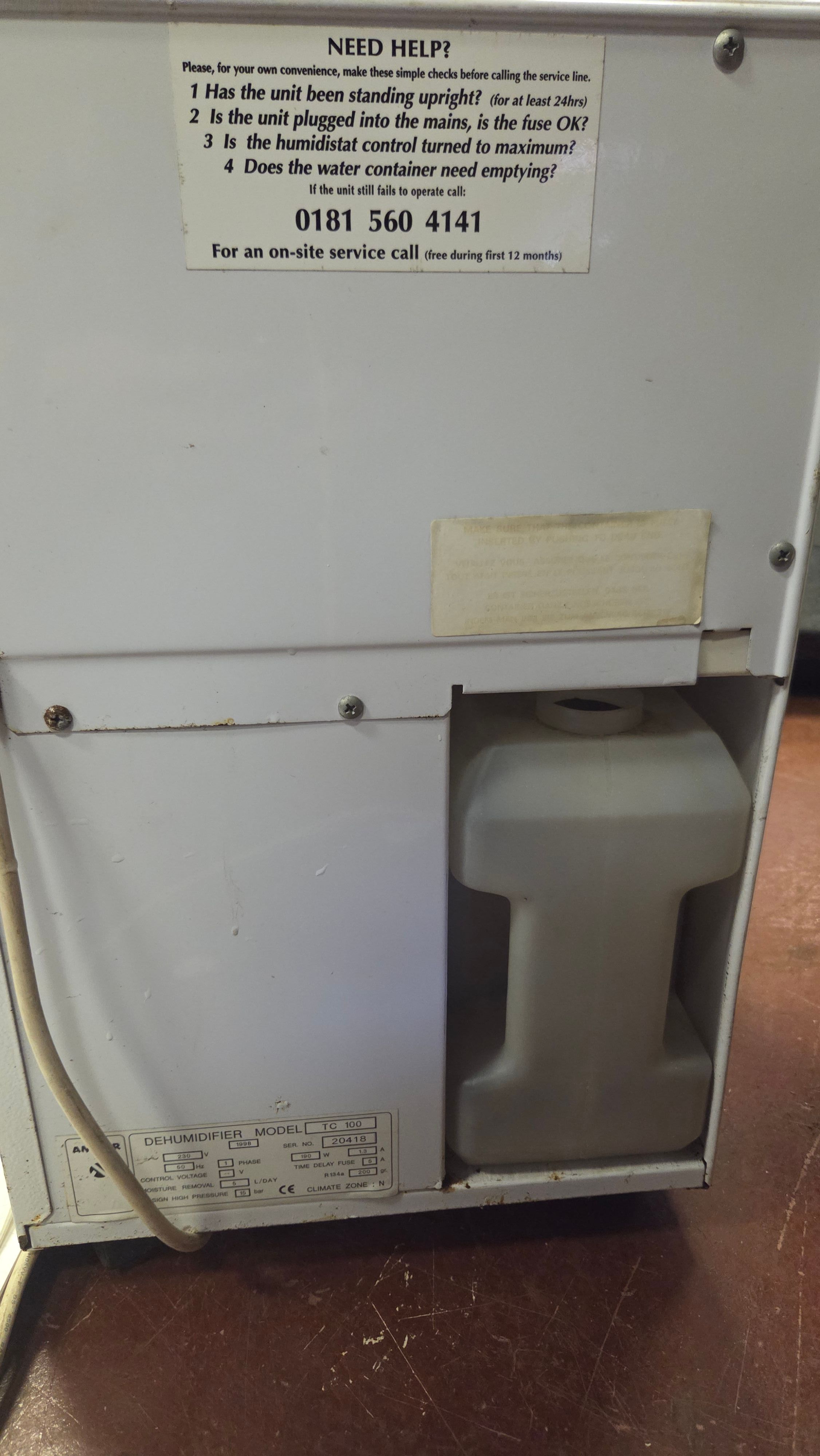 Amcor TC-100 Dehumidifier