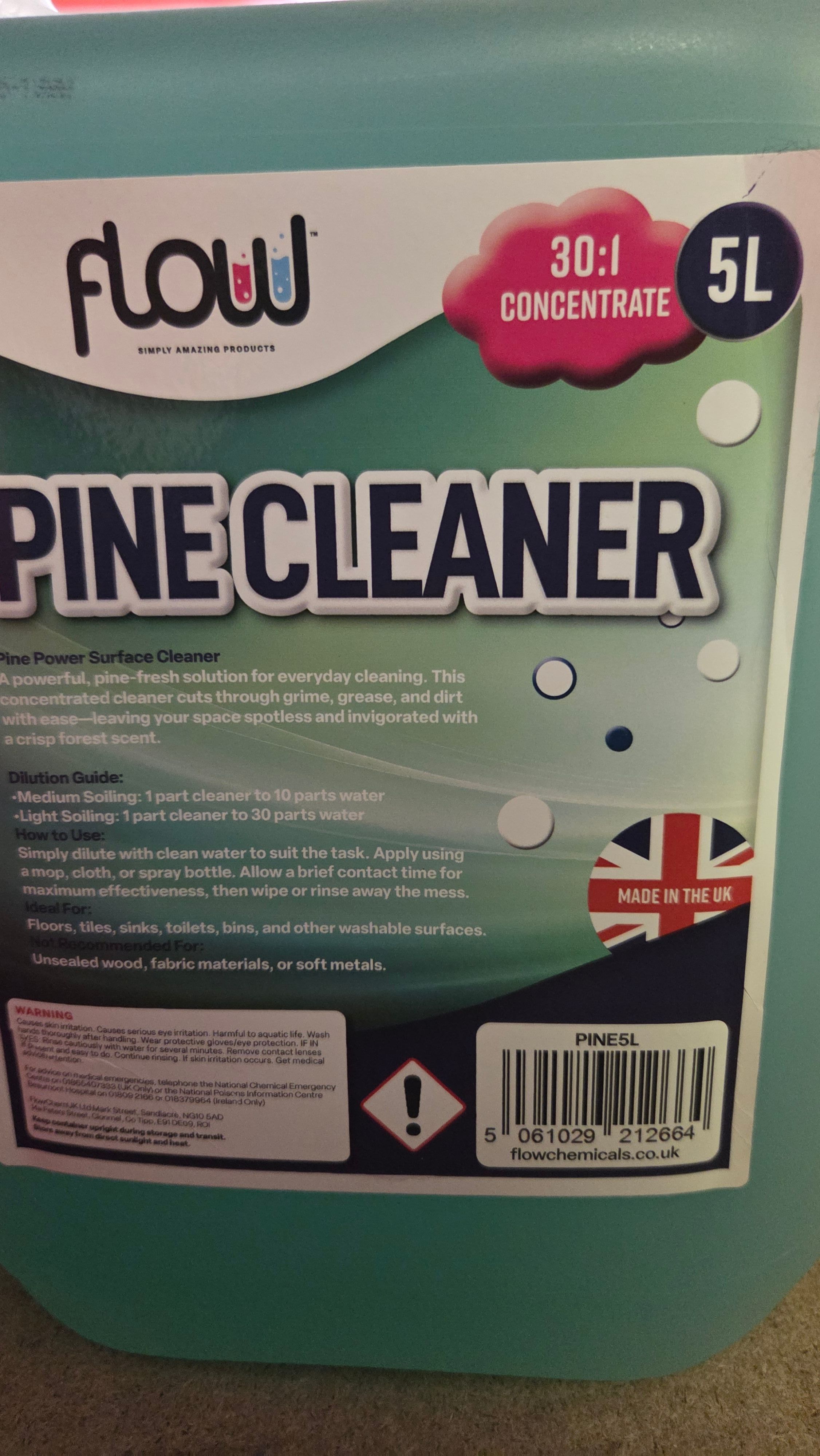 Flow 5 Litre Pine Power Surface Cleaner Concentrate