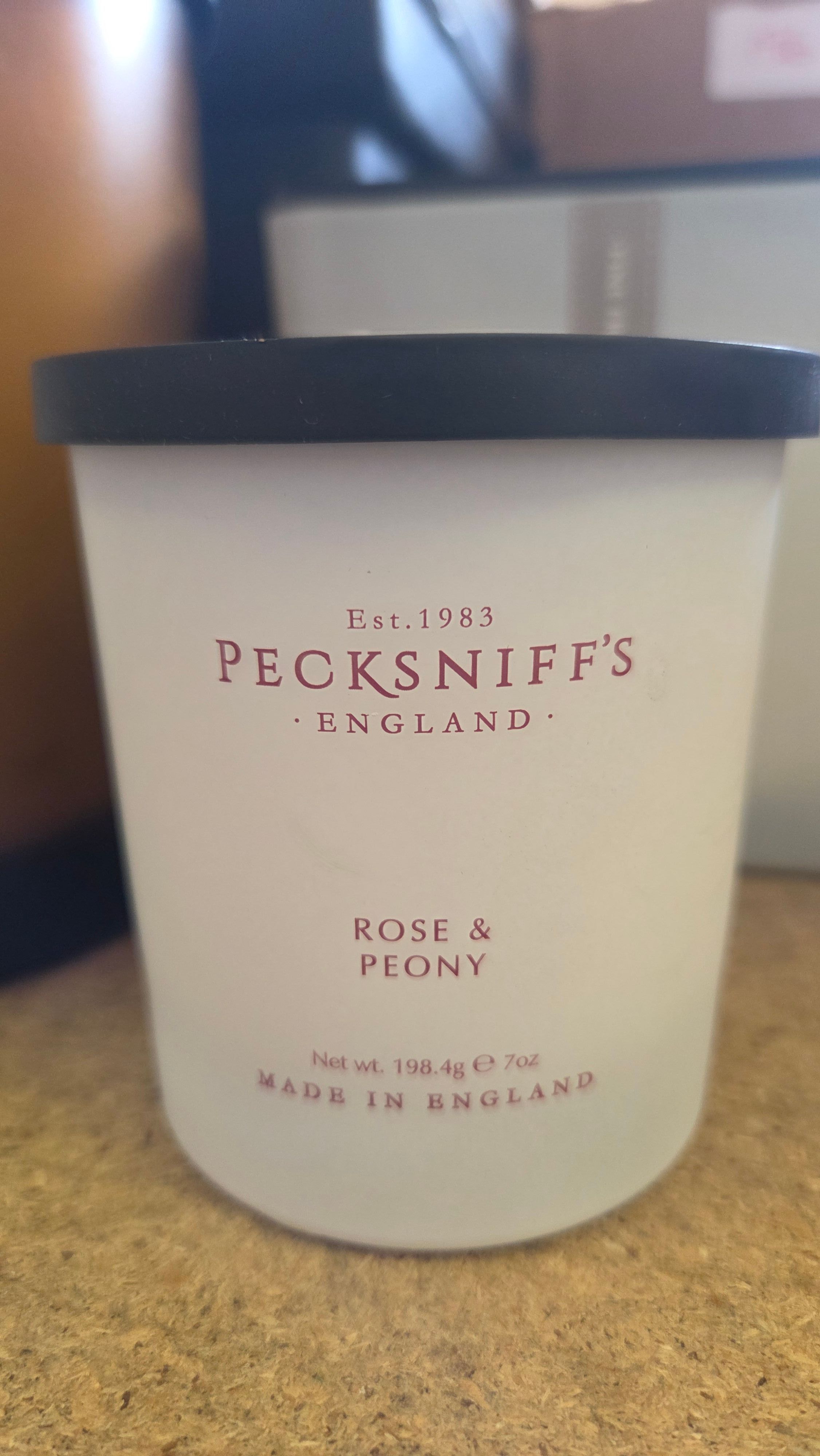 Pecksniff's Rose and Peony Scented Jar Candle. 198.4g - 7oz