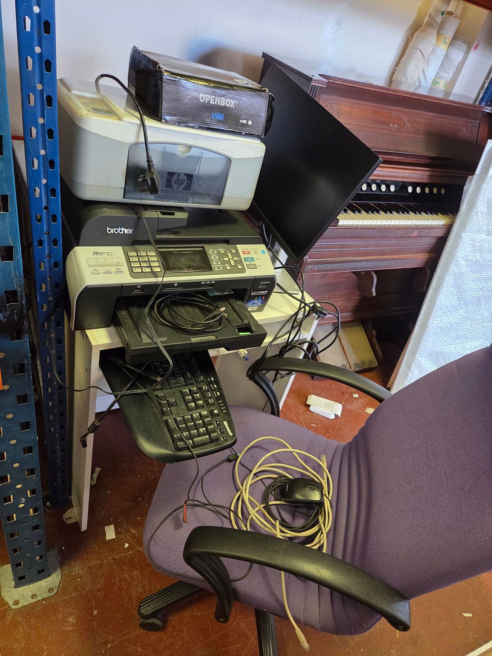 Lot 168 – A Collection of Office Equipment Including a Brother MFC-5890CN Printer, an HP Printer,