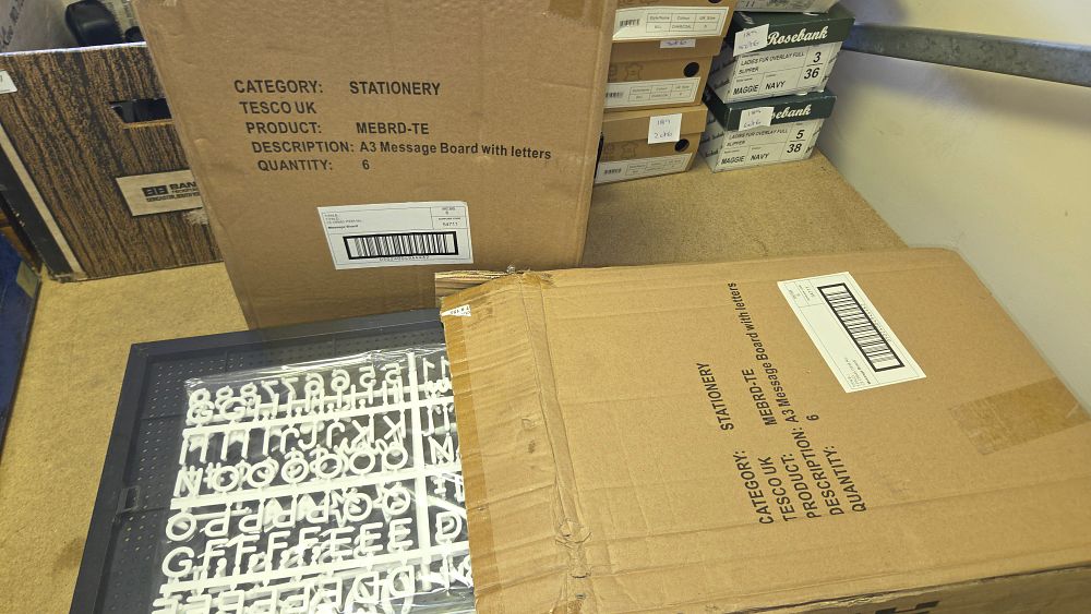 Lot 191 – Twelve Tesco A3 Message Boards with Letters