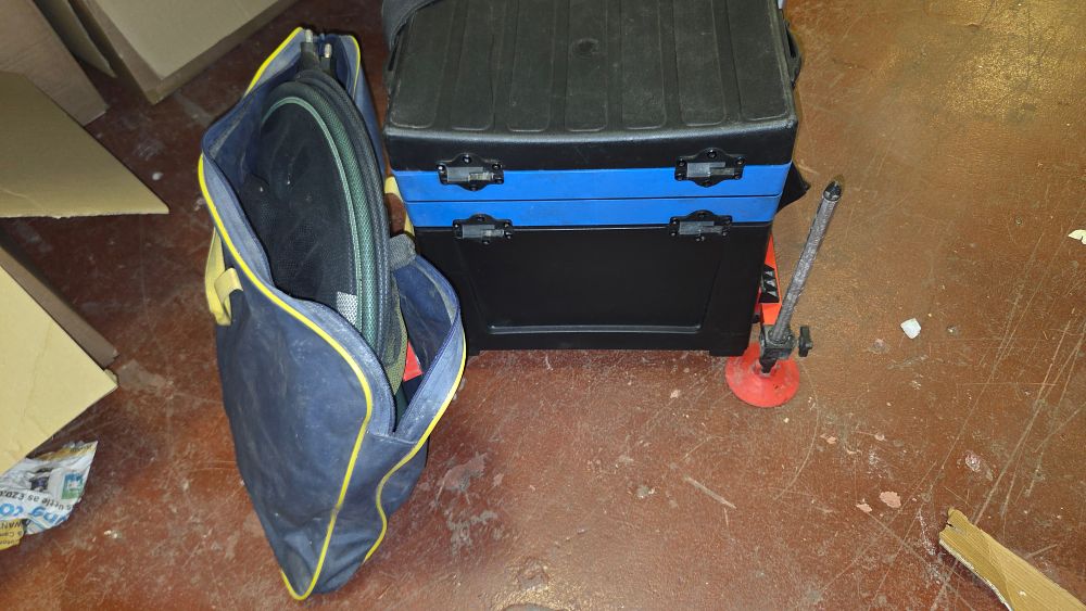 Lot 221 – A Group of Coarse Fishing Equipment Including a Tiered Seat Box and Octoplus Accessories