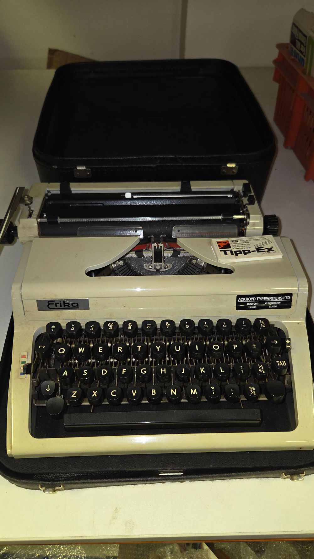Lot 223 – Erika 105 Portable Manual Typewriter with Original Case