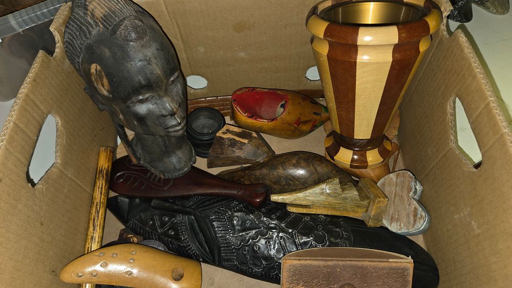 Lot 226 – An Assortment of Ethnographic and Decorative Woodenware Including African and Oceanic Style Carvings