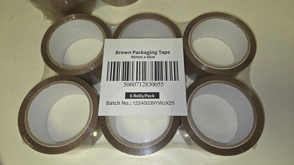 Lot 321 – A Pack of Six Rolls of Brown Packaging Tape