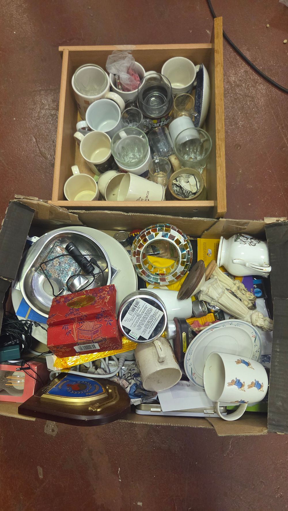 Lot 206 – Two Boxes of Miscellaneous Household Items, Ceramics, and Collectables