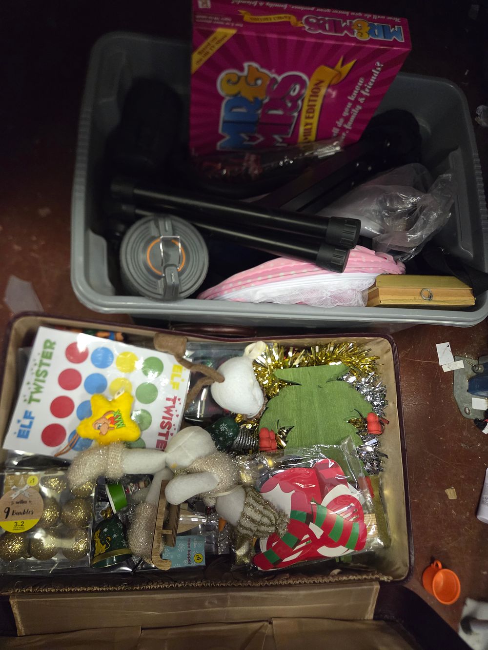 Lot 243 – Two boxes of of Games, Household Goods, and Seasonal Decorations