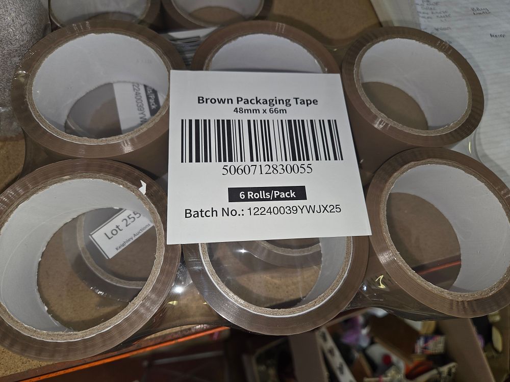 Lot 300 – A Pack of Six Rolls of Brown Packaging Tape