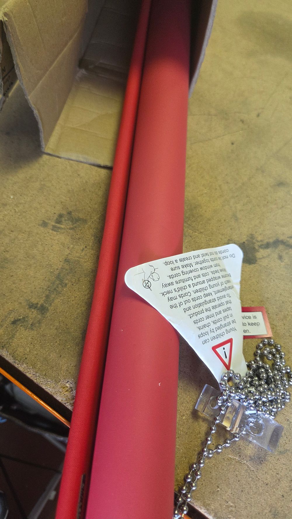 Lot 336 – A New Red Blackout Roller Blind with Fittings