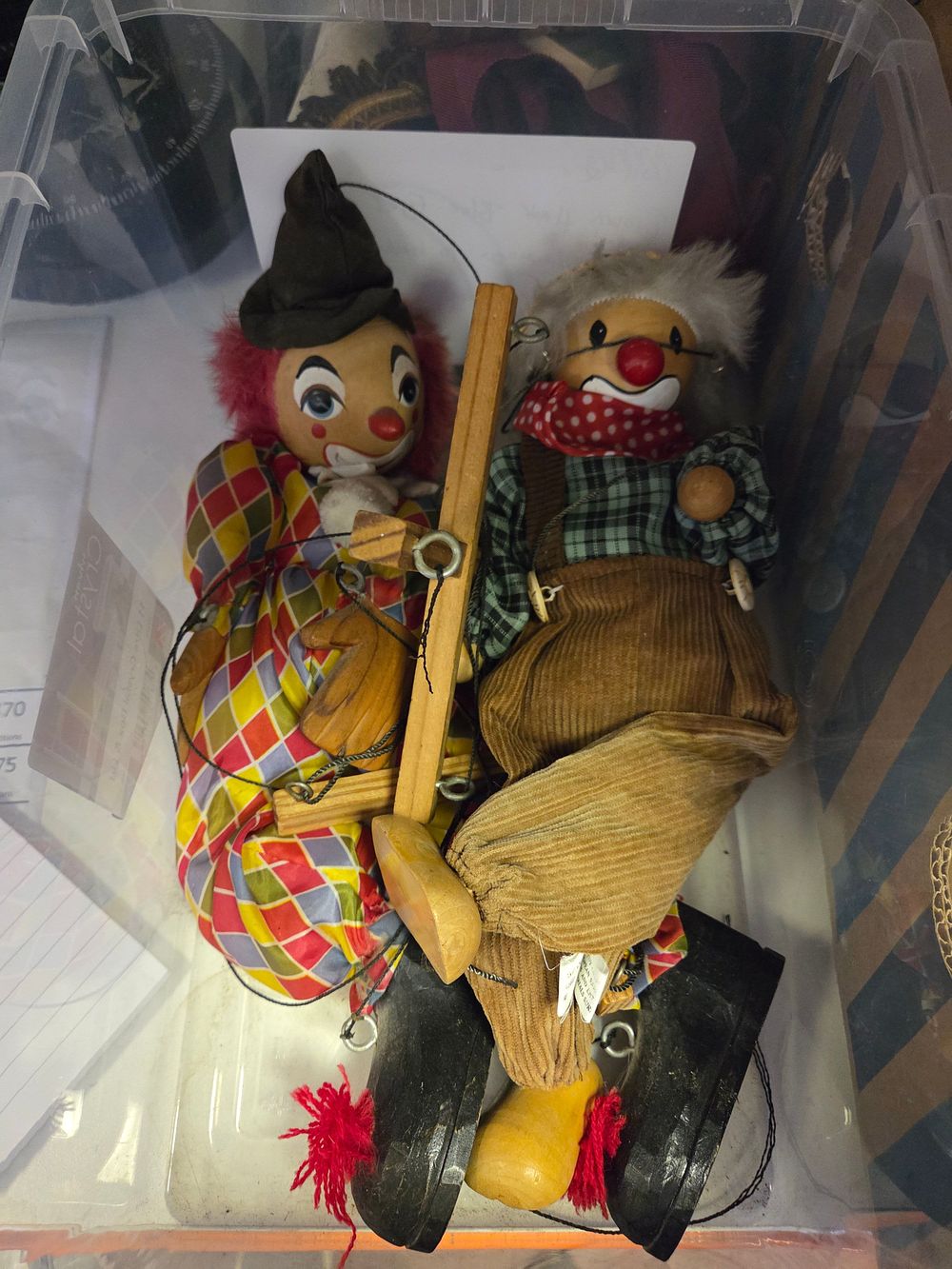 Lot 366 – A Pair of Vintage Puppets Clowns, One Pelham