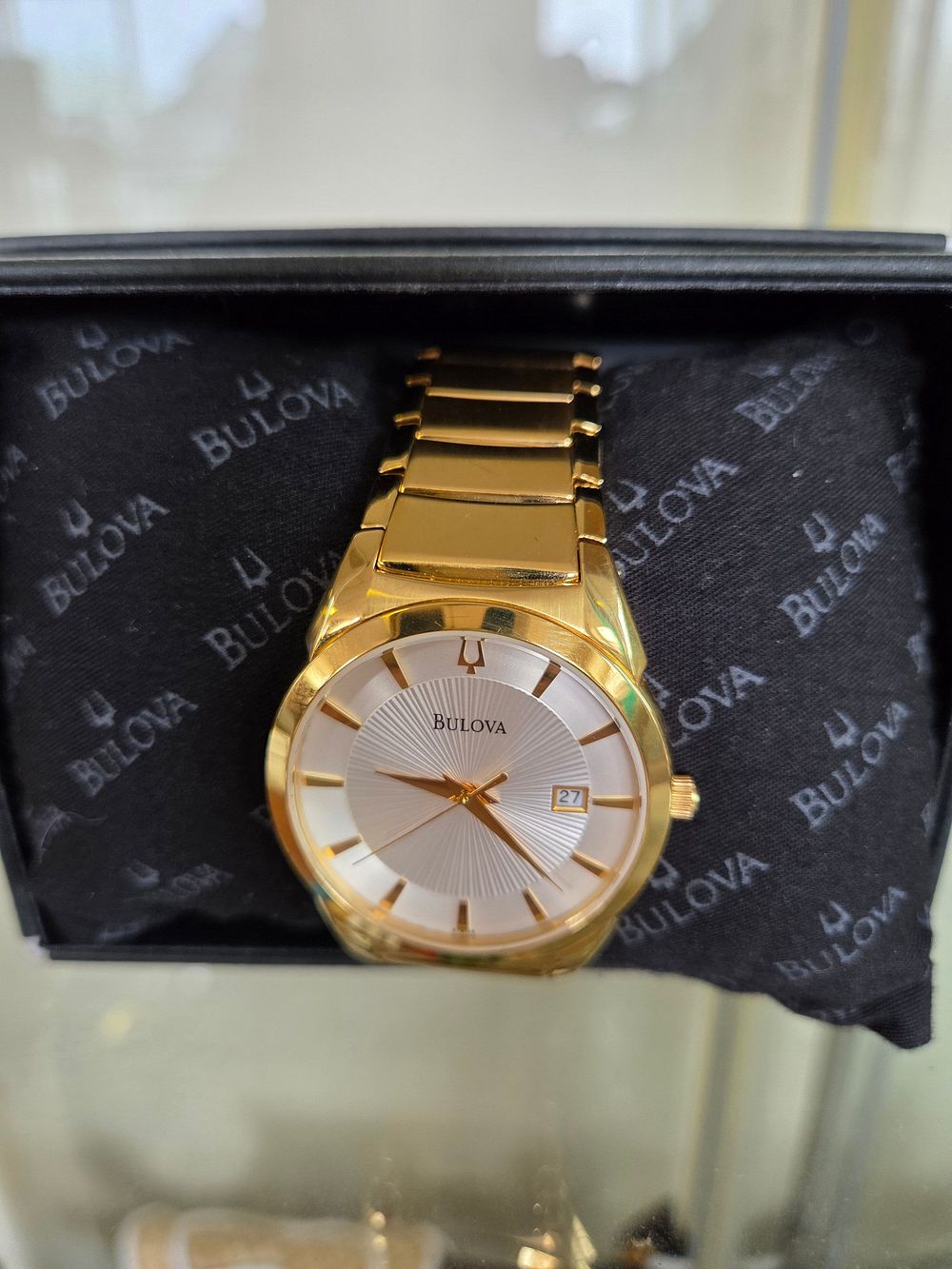 Lot 611 – Bulova Men’s Gold-Tone Stainless Steel Wristwatch, Reference 97B108