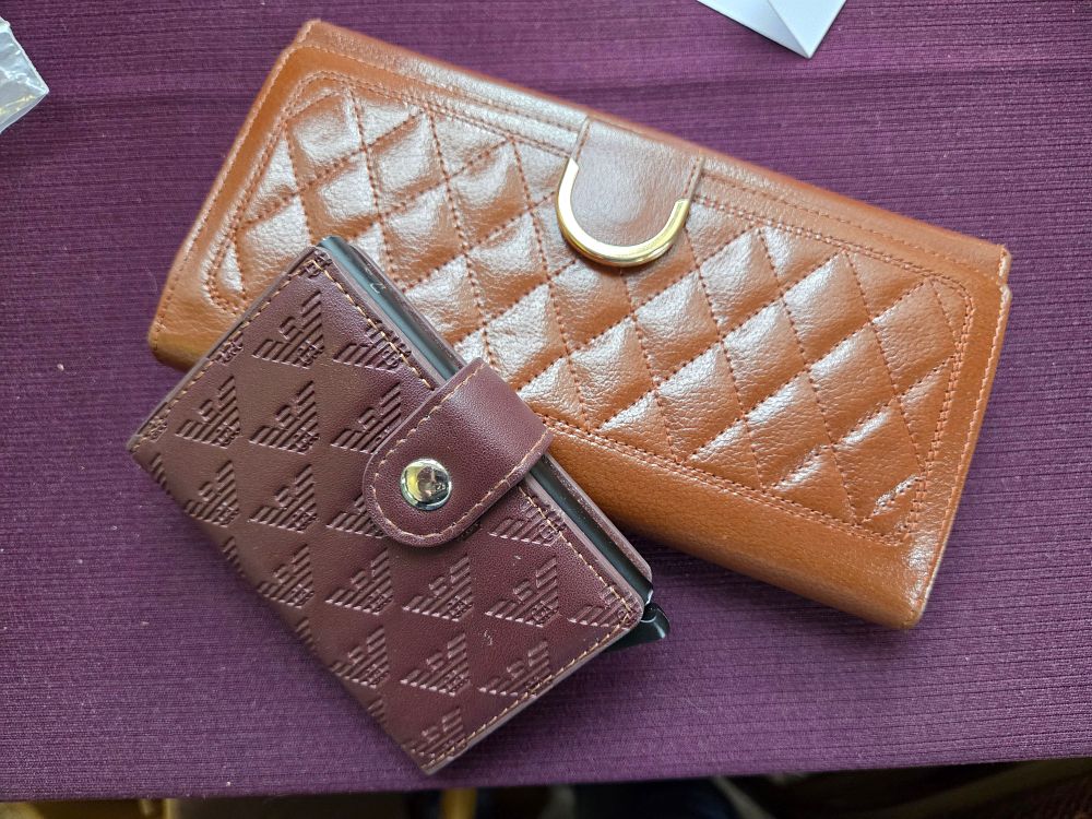 Lot 616 – Two Wallets Including a Giorgio Armani Bifold Card Holder and a Quilted Clutch Wallet