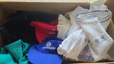 A Collection of Vintage 1980s and 1990s Clothing and Headwear including St Michael and Foster's