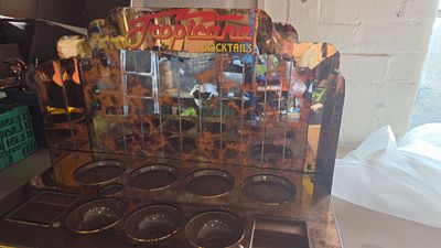 Vintage Tropicana Cocktails Mirrored Acrylic Countertop Bar Display