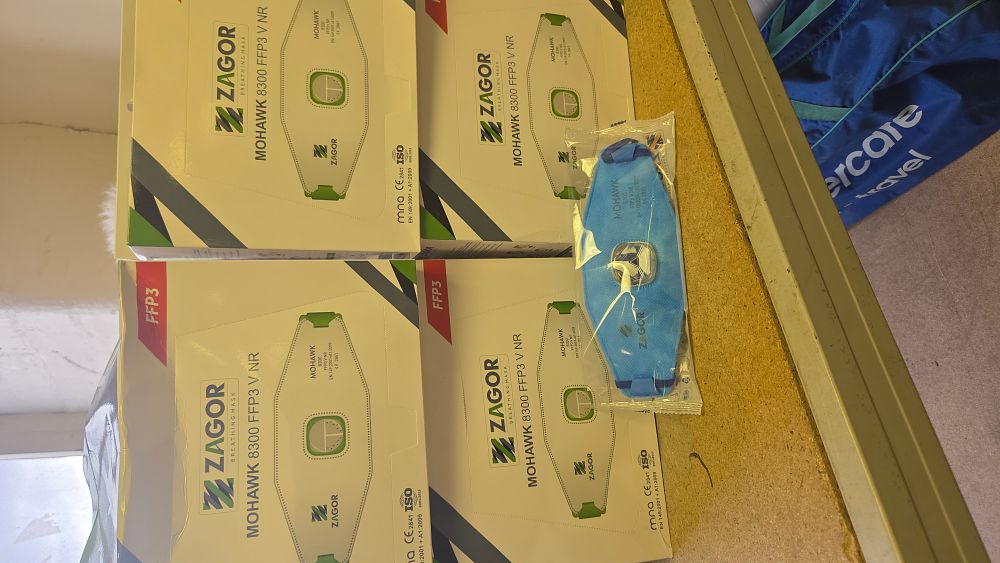 Lot 187 – Four Boxes of Zagor Mohawk 8300 FFP3 V NR Breathing Masks