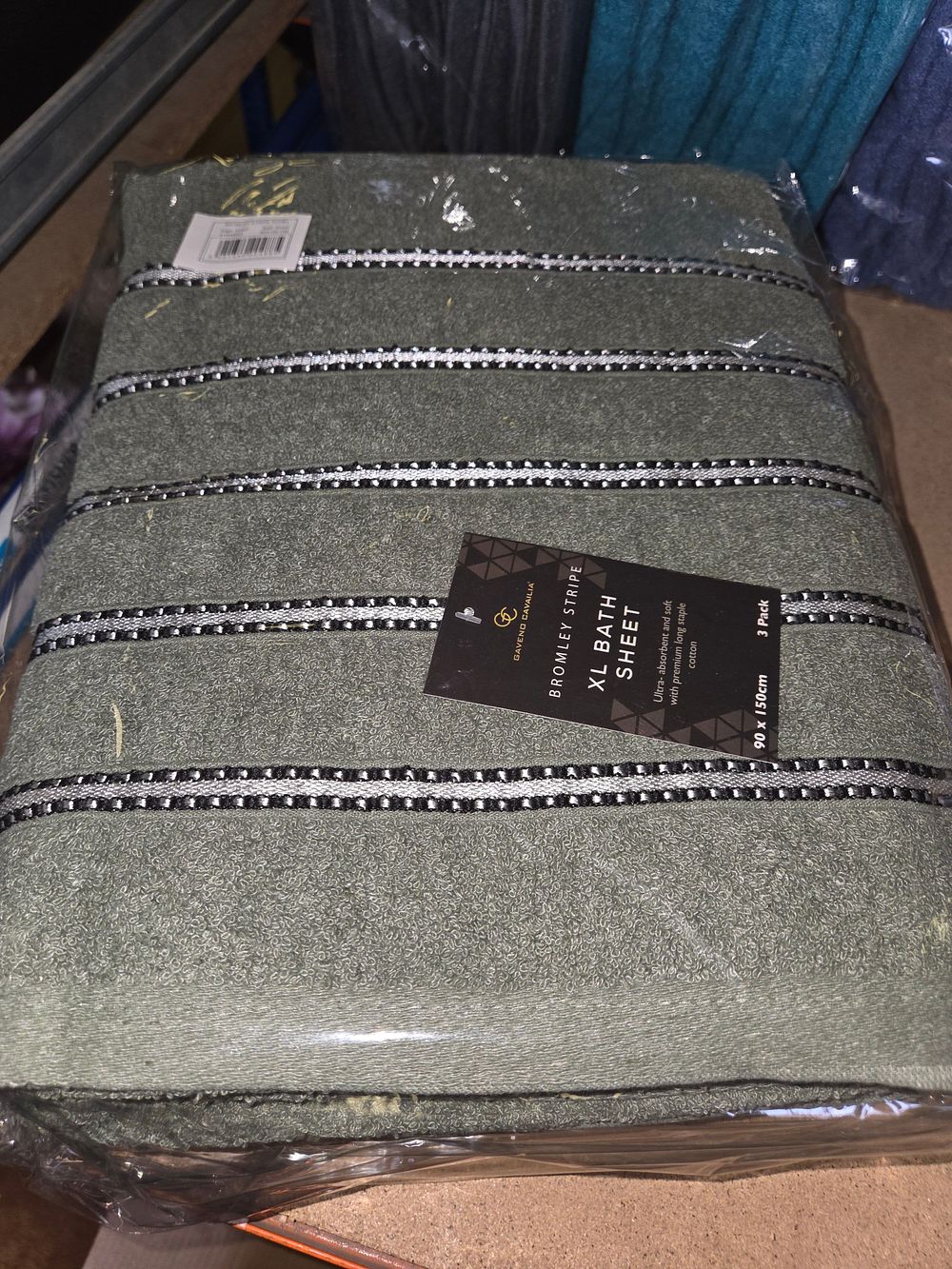 Lot 173 – A Trio of Gaveno Cavailia Bromley Stripe XL Bath Sheets