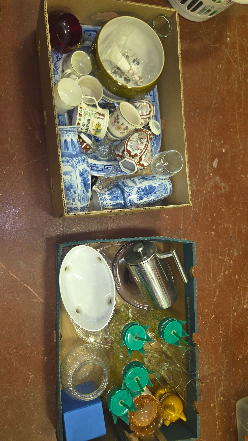 Lot 237 – Two Boxes of Assorted Ceramics Glassware and Kitchenalia