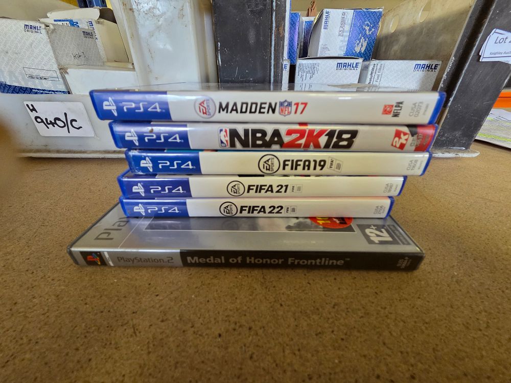 Lot 256 – A Collection of Six PlayStation 4 and PlayStation 2 Video Games Including FIFA, Madden, and NBA 2K Titles